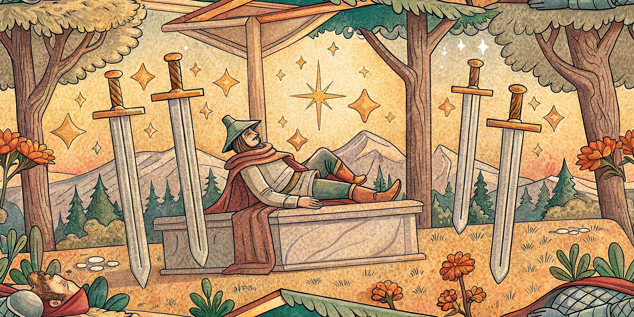 Four of Swords Tarot Card Meaning